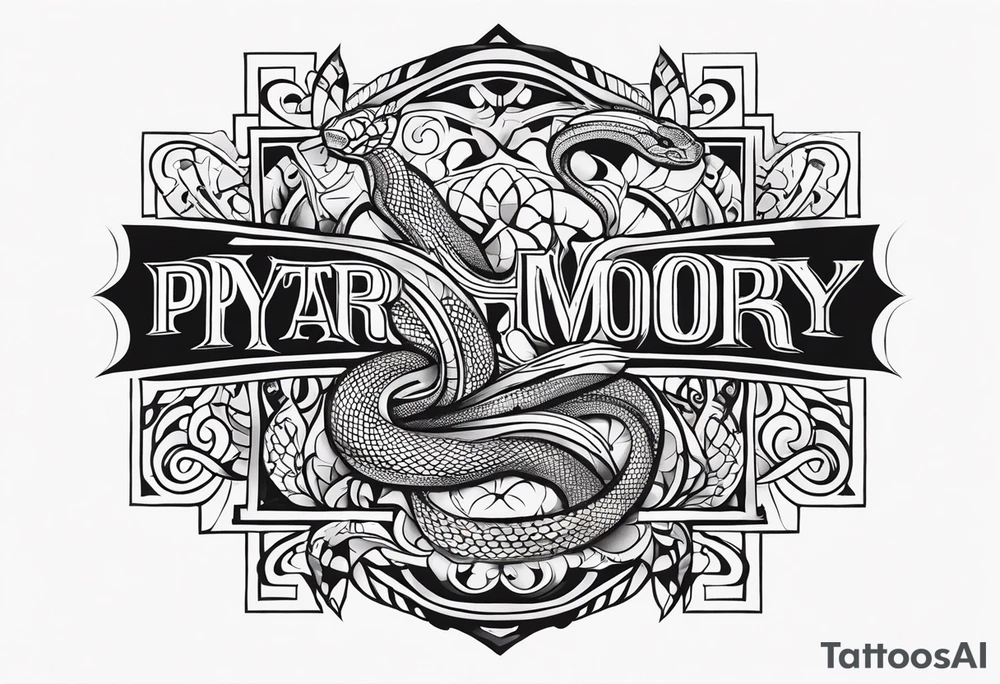 Python writing “Harmony” tattoo idea