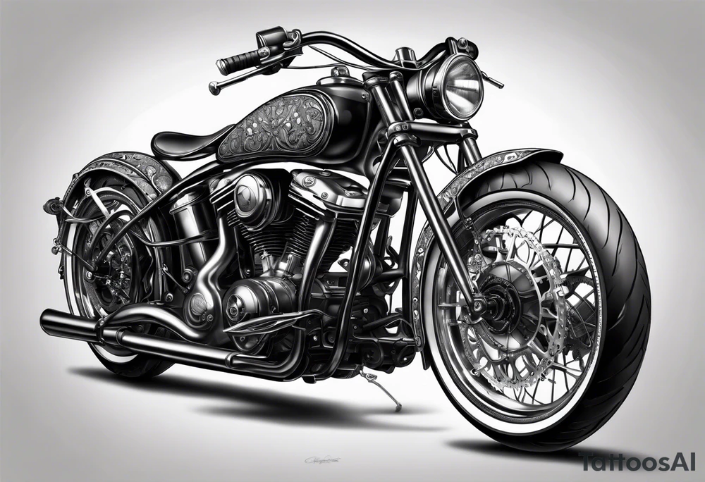 bicycle with multiple chain rings tattoo idea
