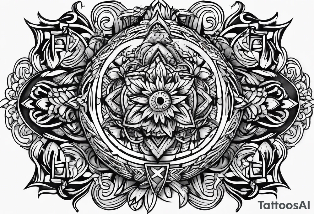 braided leather rope tattoo idea