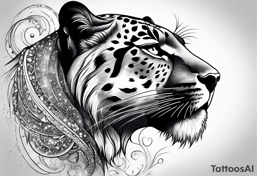 cosmic spiritual archway panther constellation tattoo idea