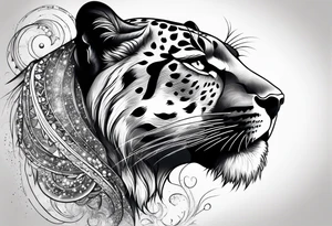 cosmic spiritual archway panther constellation tattoo idea
