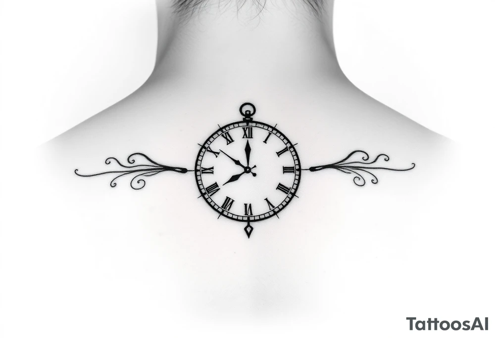 Minimalist Clock set to 3:09 tattoo idea