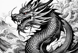 dragon, asian, vietnamese, japense, oni, big, simple tattoo idea