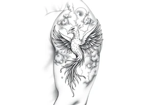 There should be clouds, and within the clouds, a phoenix surrounded by lightning.” tattoo idea