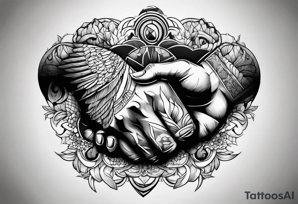 Creation of Adam hands tattoo idea