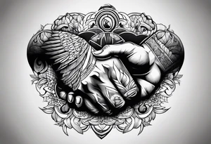 Creation of Adam hands tattoo idea