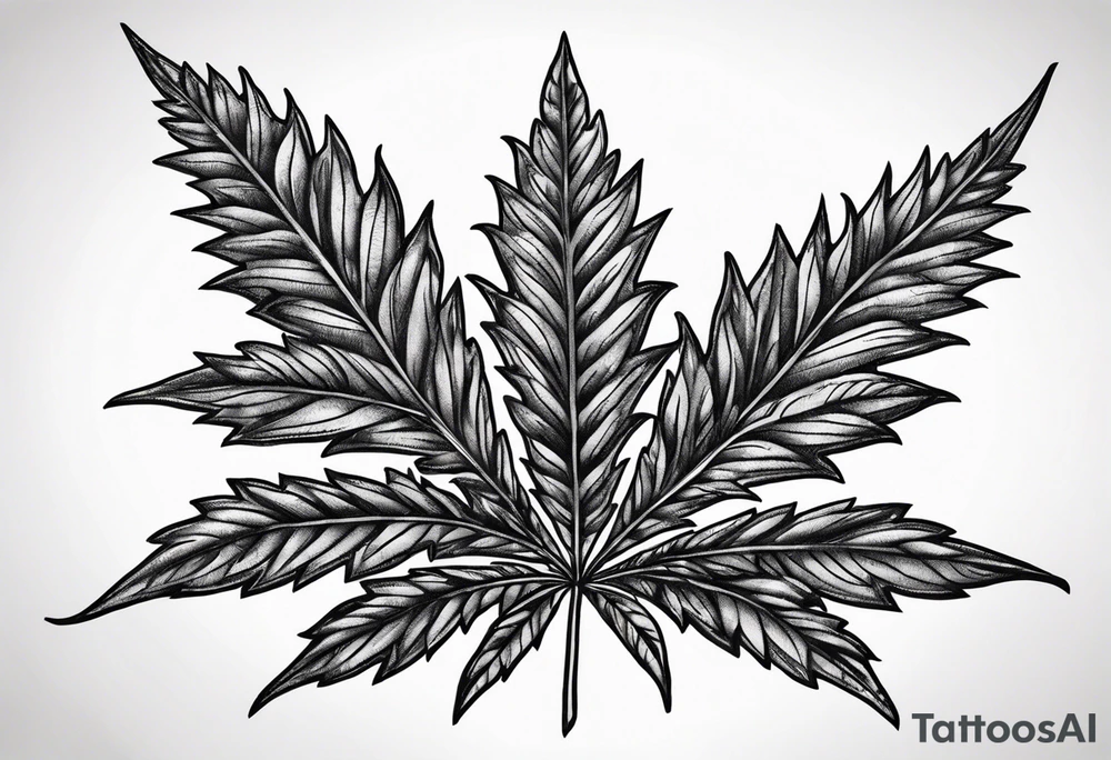 Zig zag marijuana leaf tattoo idea