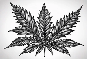 Zig zag marijuana leaf tattoo idea