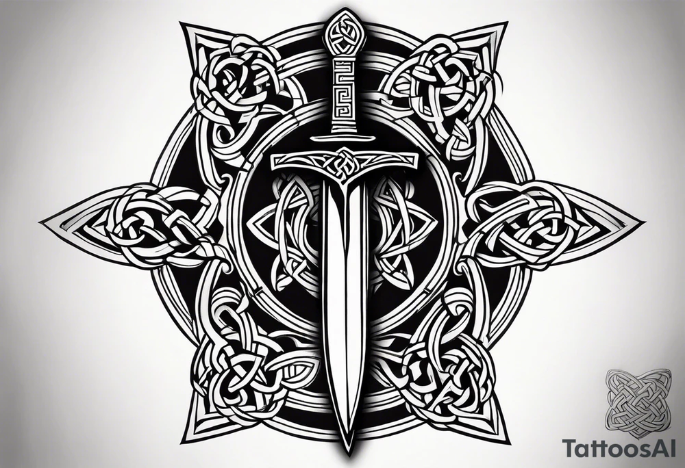 Celtic dagger tattoo idea