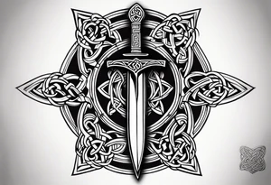 Celtic dagger tattoo idea