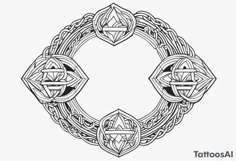 Thin line of a Nordic chain that surrounds the forearm, tattoo idea
