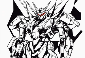 minimalistic eva 01 evangelion mecha tattoo idea