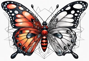 Half Butterfly and half ladybug tattoo idea