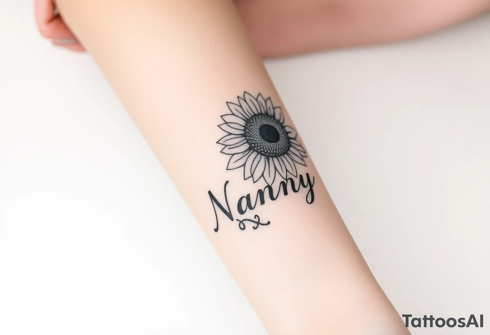 sunflower and 
the word Nanny as the stem tattoos tattoo idea