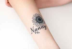 sunflower and 
the word Nanny as the stem tattoos tattoo idea