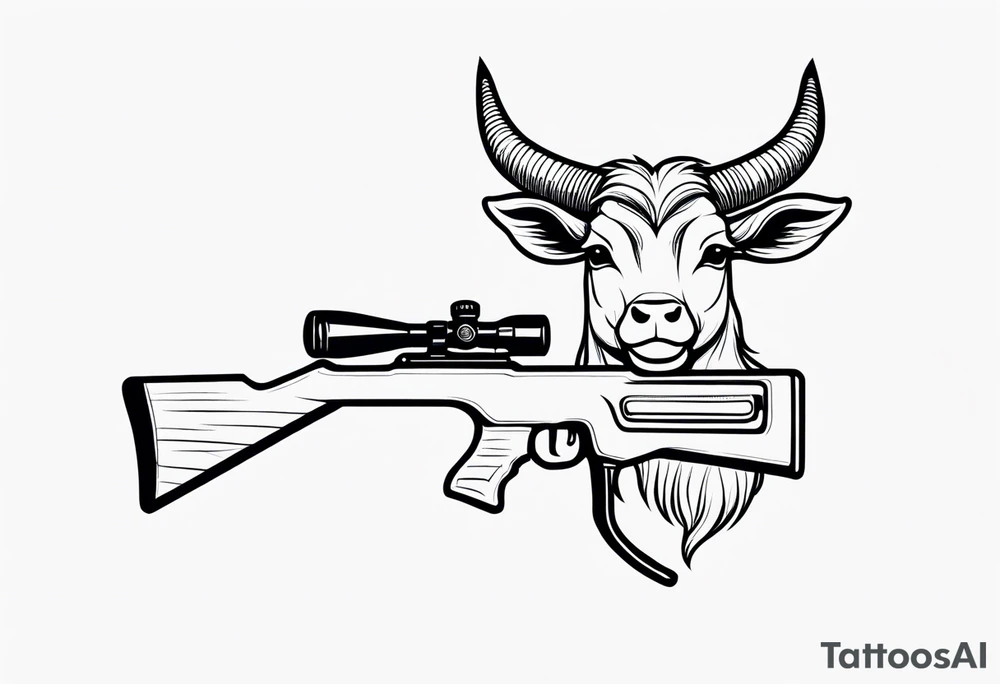 capricorn with sunglasses and a shotgun tattoo idea