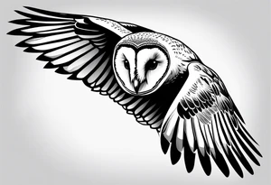 barn owl descending on prey tattoo idea