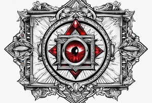free masonry symbol , rectangle tattoo idea