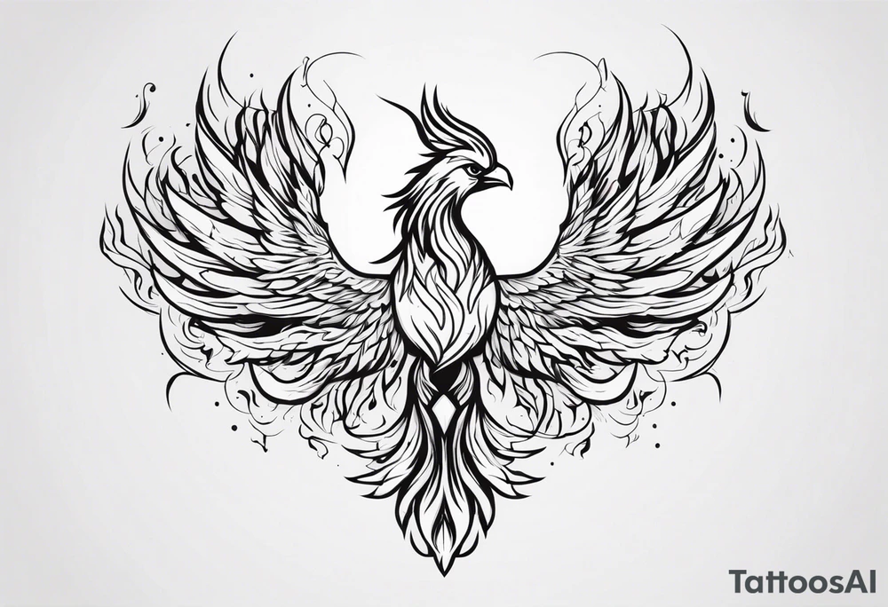 phoenix in fire tattoo idea