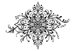 mytical shaman and mytolog style ornament with ancient rhyme tattoo idea