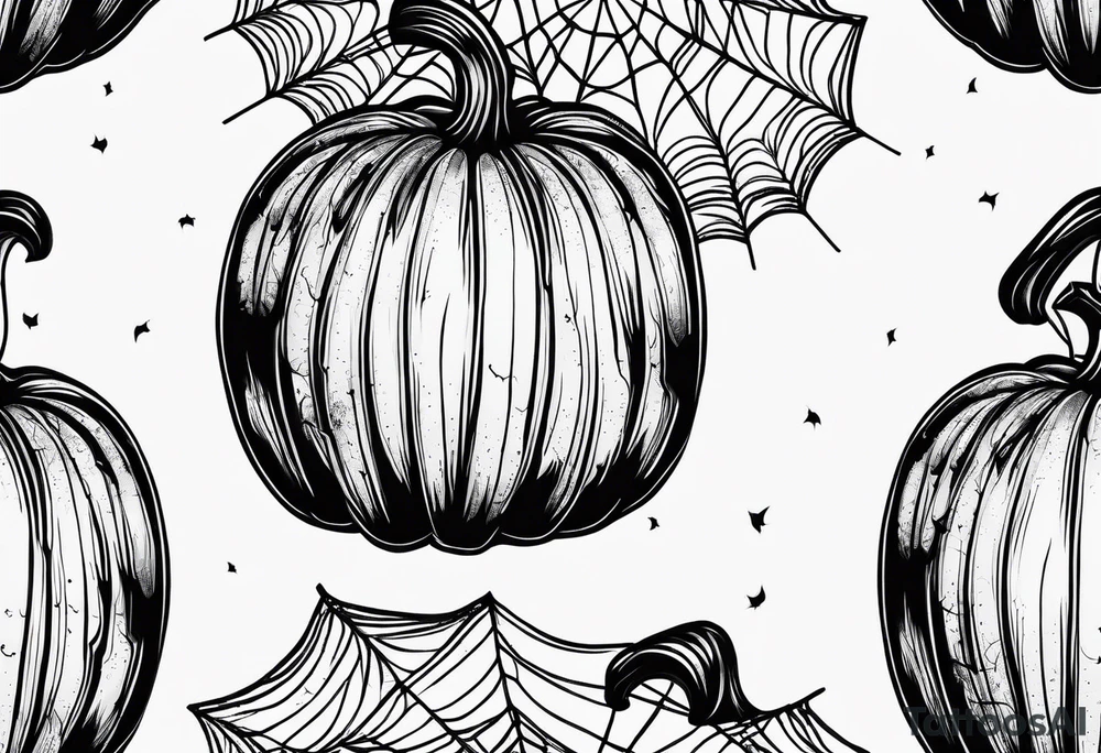 scary pumpkins with a spidernet in the background tattoo idea scary pumpkins with a spidernet in the background tattoo idea