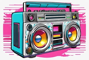 1980'S BOOM BOX MIAMI VICE STYLE tattoo idea