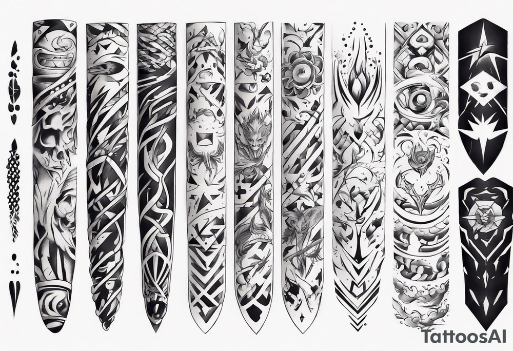 Simple men’s arm sleeve tattoo idea