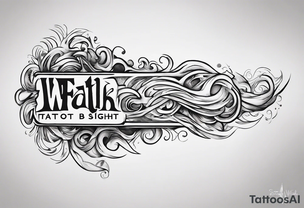 Horizontal inner bicep tattoo. “walk by faith, not by sight” modern tattoo tattoo idea