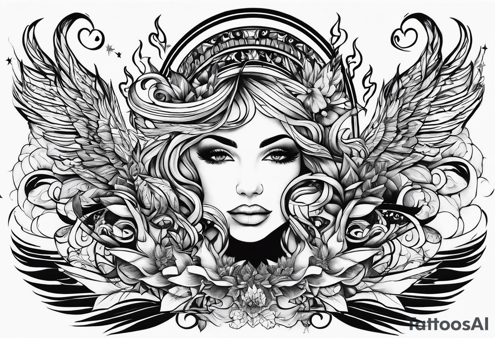Music on fire tattoo idea