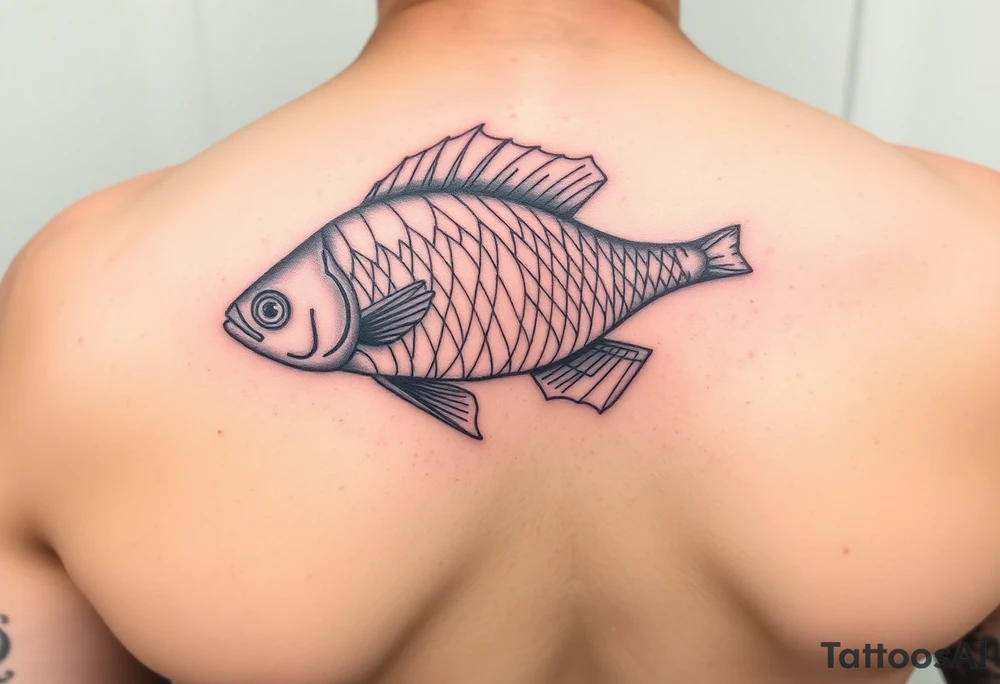 Beta fish black and red tattoo idea