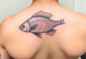 Beta fish black and red tattoo idea