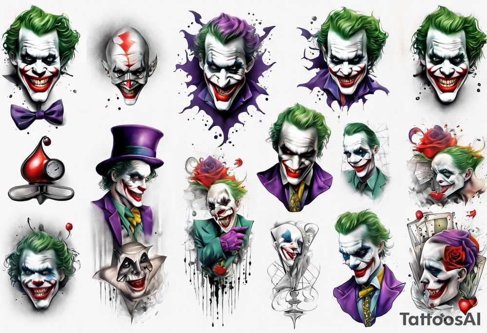 joker sleeve tattoo idea