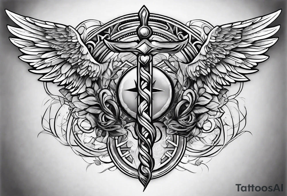 Staff of caduceus tattoo idea