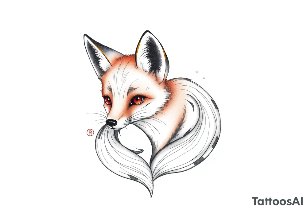 cute innocent fox tattoo idea