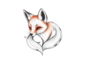 cute innocent fox tattoo idea