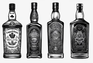 Canadian whiskey bottle tattoo idea