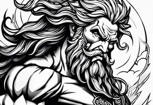 Masculine 
Zeus with thunder bolts tattoo idea