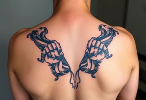 Naked women, big boobs, torso only tattoo idea
