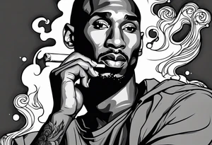 kobe bryant smoking cigarette tattoo idea