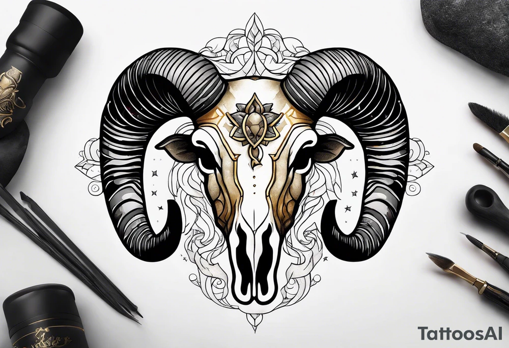 Sheep skull tattoo idea