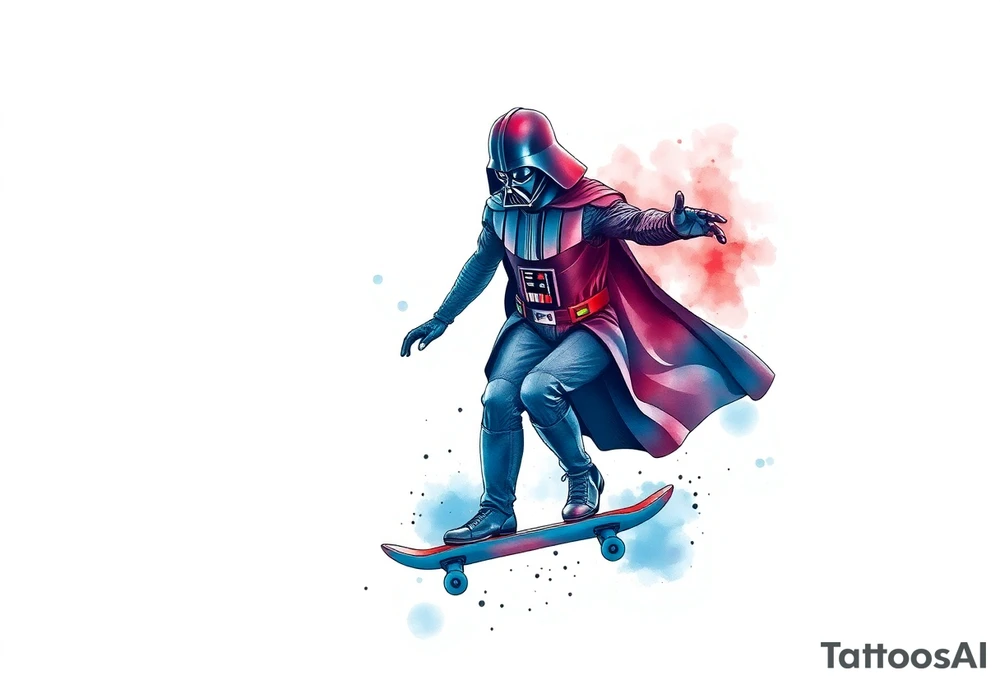 blue and red Darth Vader skateboarding outdoors
"Darth Carter"
12/29/88-01/06/24 tattoo idea