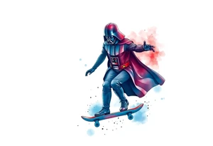 blue and red Darth Vader skateboarding outdoors
"Darth Carter"
12/29/88-01/06/24 tattoo idea