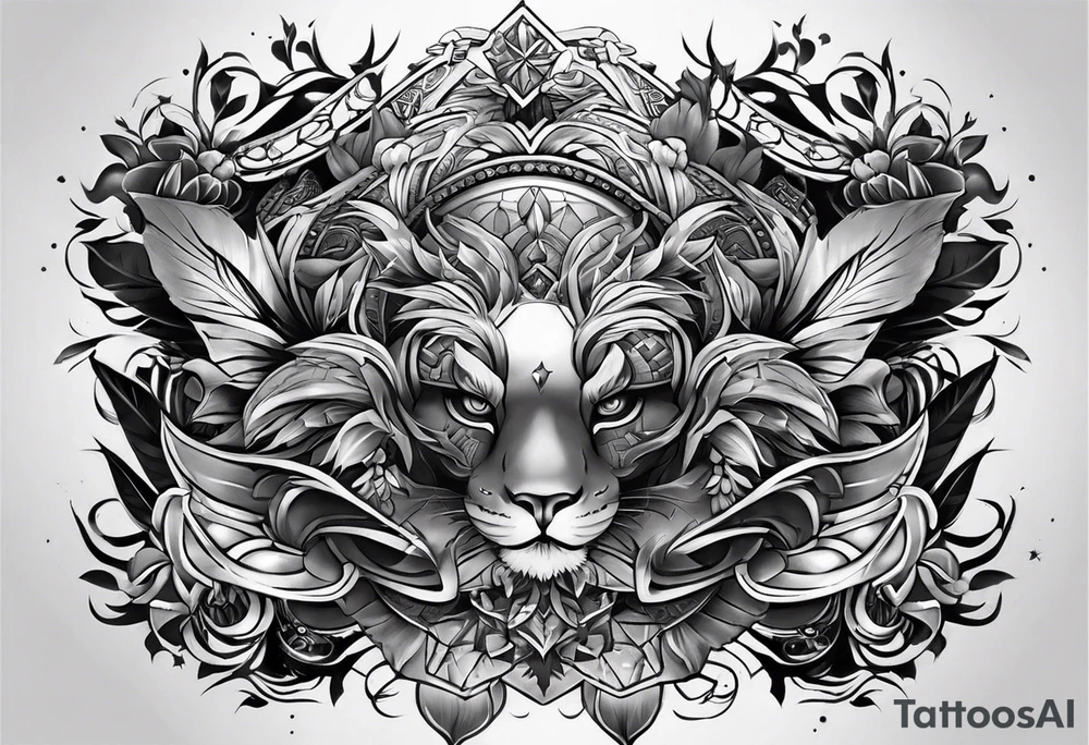 5 stars wrapped around chest tattoo idea