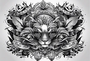 5 stars wrapped around chest tattoo idea
