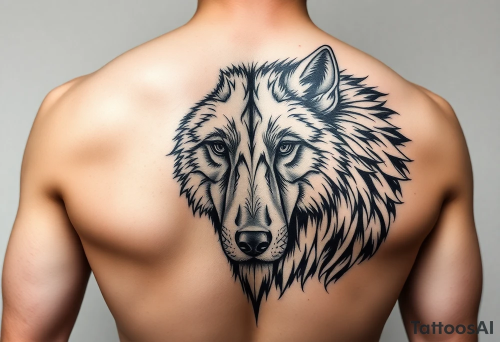 A solitary yet sublime and noble wolf and its progeny the face. for  left arm tattoo tattoo idea