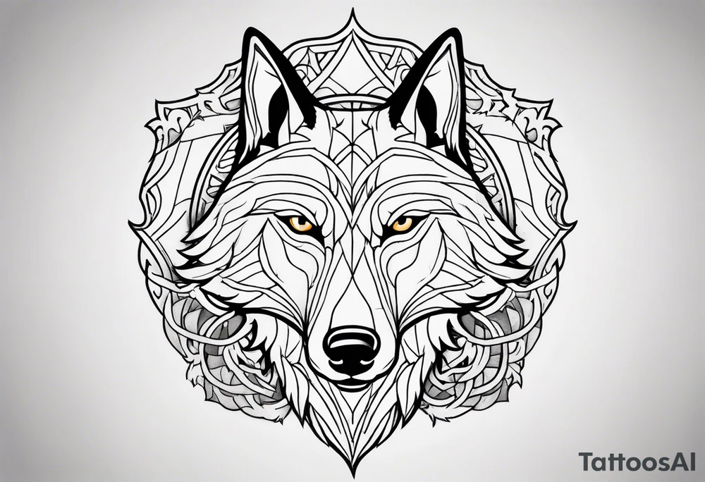 Irish wolf tattoo idea
