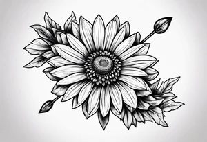 Indian blanket flower arrows tattoo idea