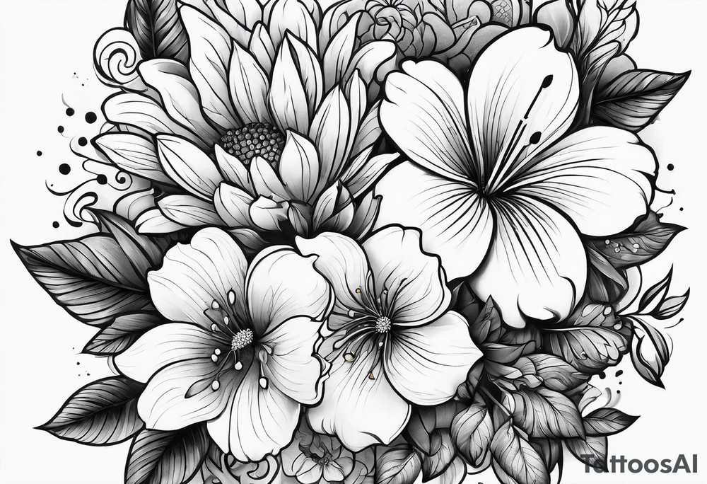 wing, flower, tattoo idea