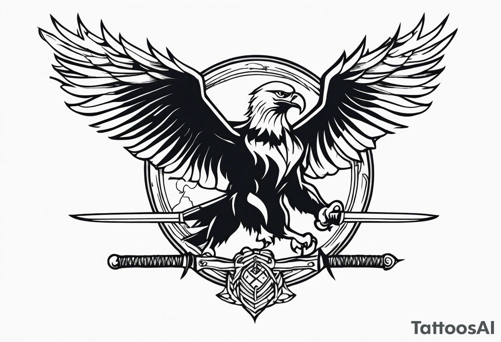 Eagle carrying sword tattoo idea