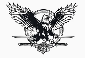 Eagle carrying sword tattoo idea